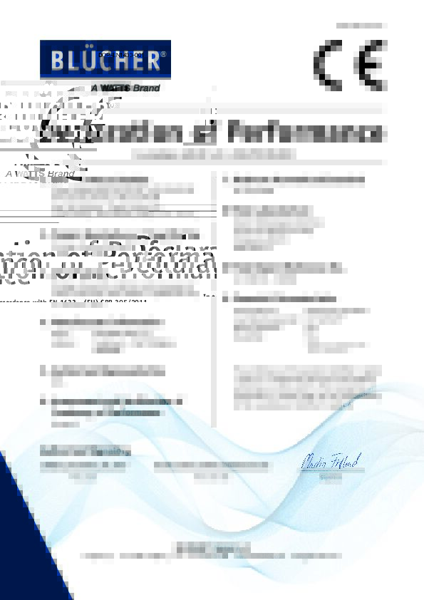 Samsvarserklæring EN 1433